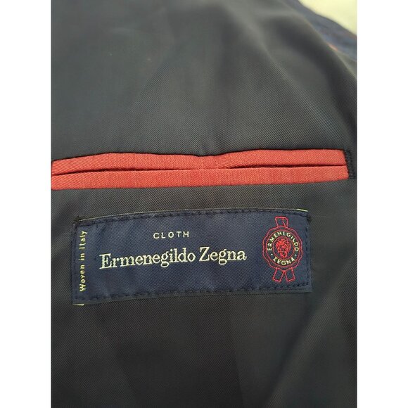 TailoRED  x Ermenegildo Zegna Cloth Plaid Wool Silk Sports Coat Size 56L Jacket - Picture 3 of 13